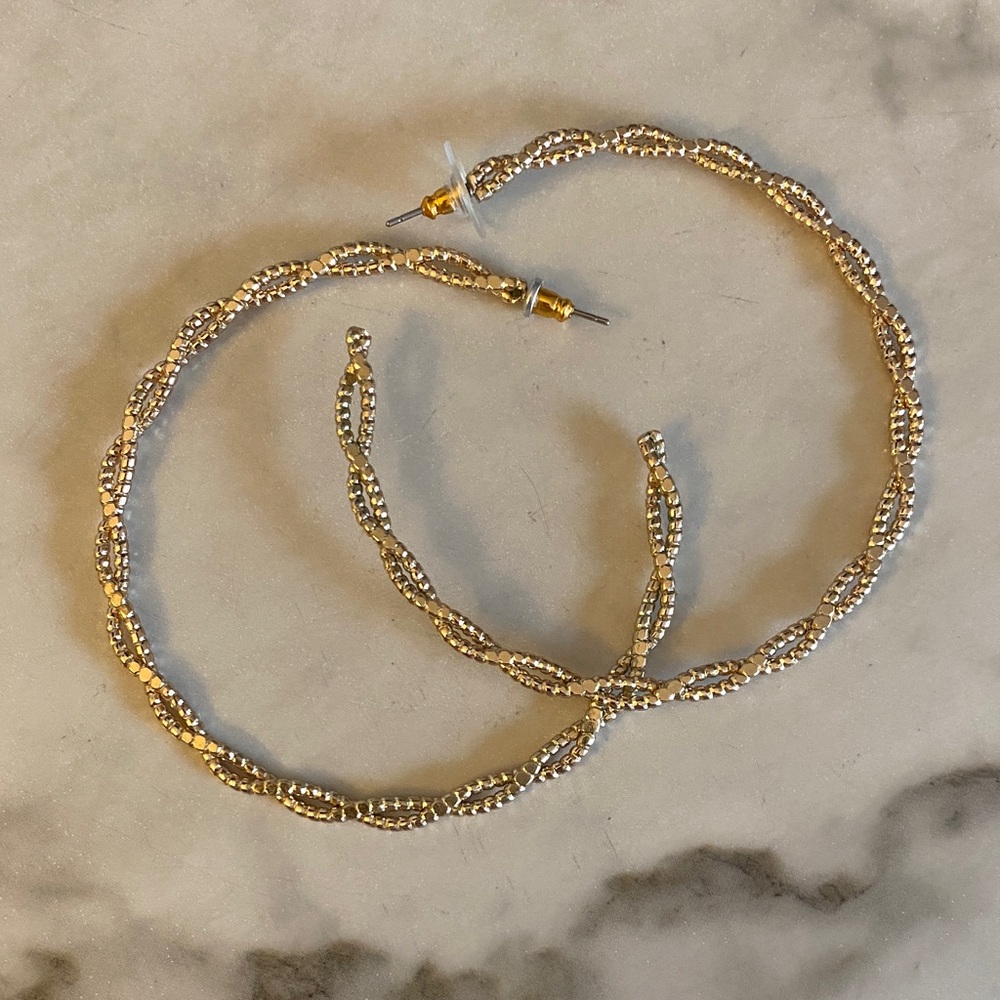 Park Lane Gold Twisted Hoop Earrings
